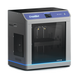 An angled front view of the CreatBot F430 NX 3D printer on a checkered background, showing the dual-nozzle system and the full-enclosed chamber.