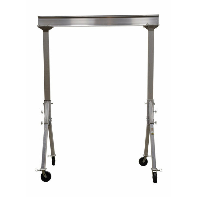 Vestil Aluminum Fixed Gantry Crane with Glass Filled Nylon Locking Casters 12 Ft. x 10 Ft. 4000 Lb. Capacity Silver- FHA-4-12-10