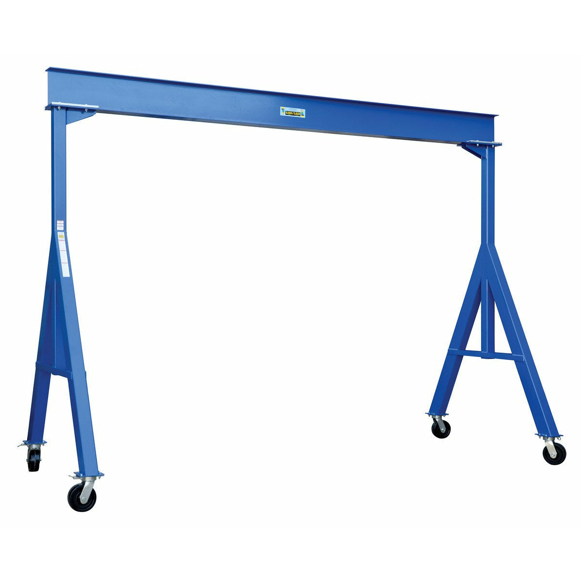 Vestil Steel Fixed Gantry Crane with Phenolic Casters 20 Ft. 8000 Lb. Capacity Blue- FHS-8-20