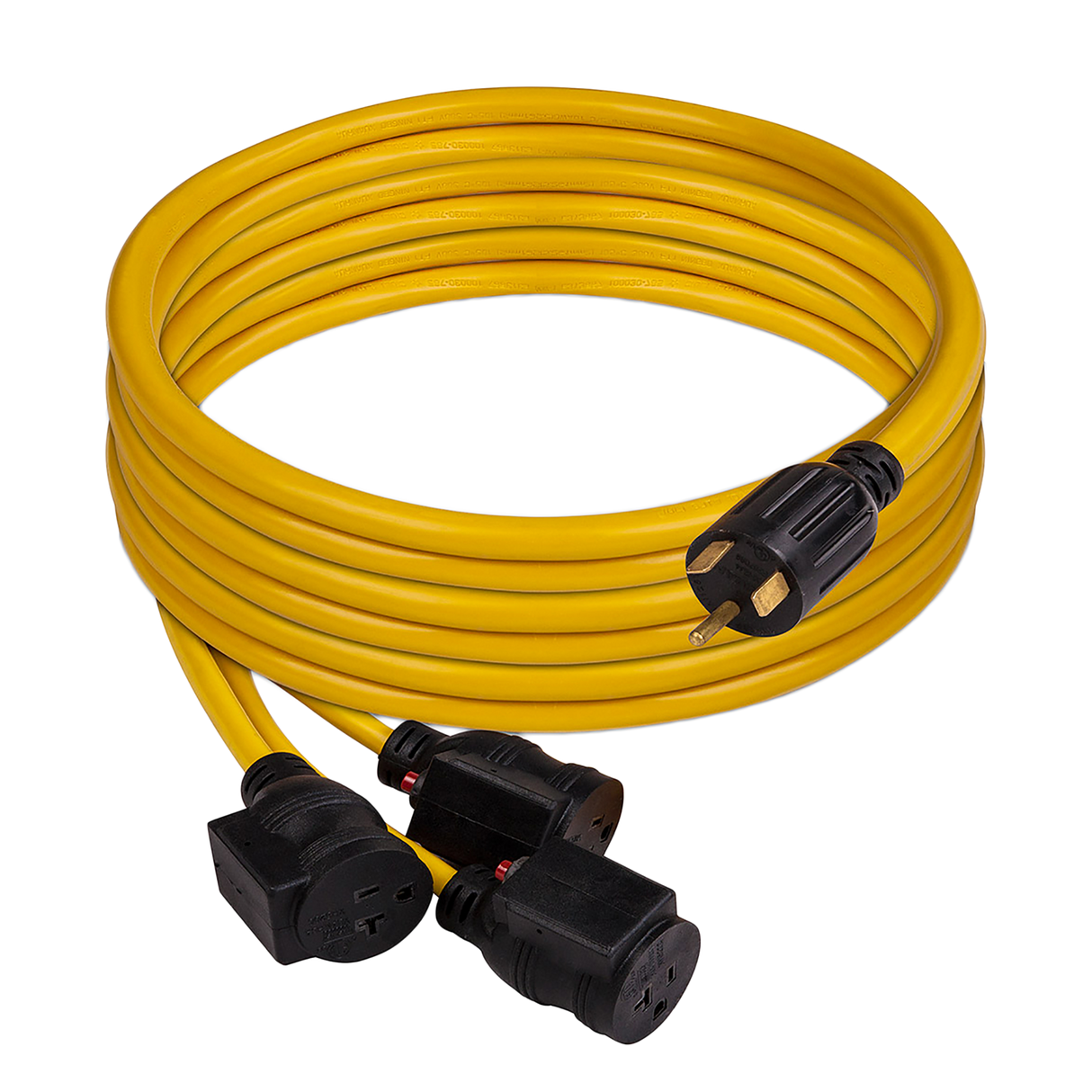 Firman 1101 25' Heavy Duty TT-30P to (3)5-20R Portable Generator Power Cord With Storage Strap