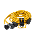 Firman 1105 25' Heavy Duty L5-30P to (3) 5-20R Power Cord With Storage Strap