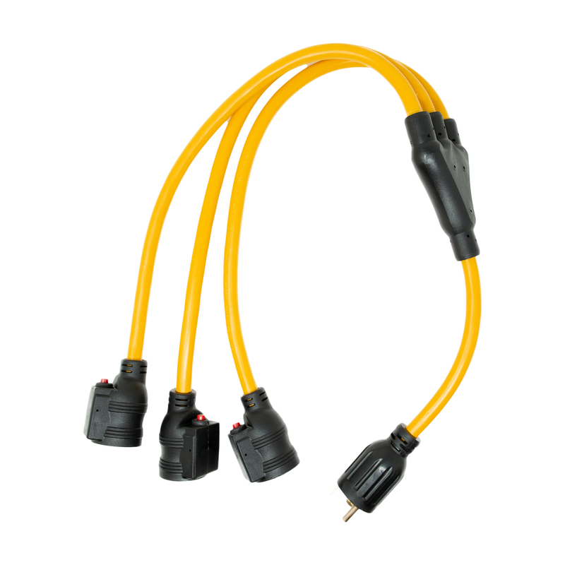 Firman 1115 3' Heavy Duty TT-30P to (3) 5-20R Short Power Cord