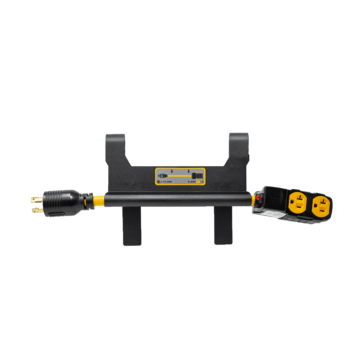 Firman 1155 Heavy Duty L14-30P to (4) 5-20R Short Power Cord With Metal Clip Holder