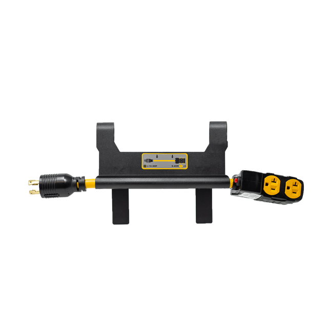 Firman 1155 Heavy Duty L14-30P to (4) 5-20R Short Power Cord With Metal Clip Holder