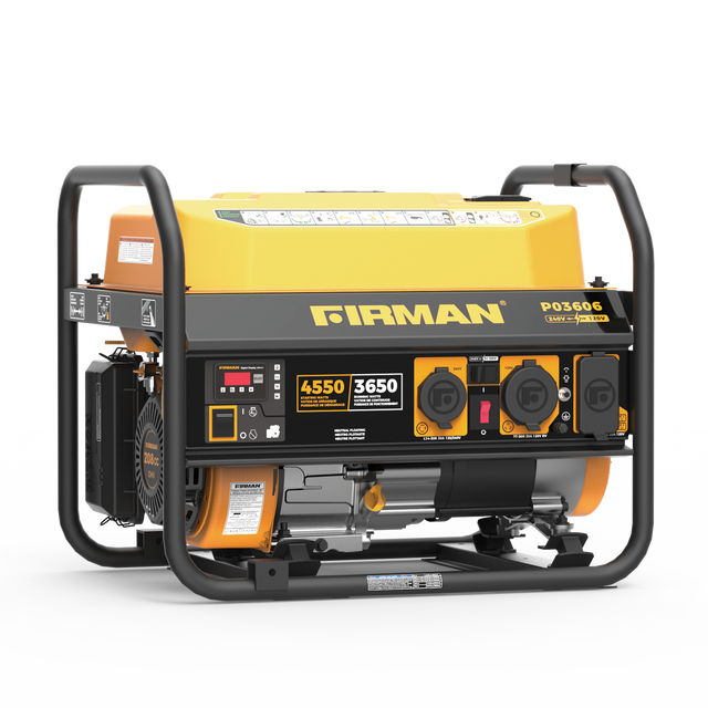 Firman P03606 Gas Portable Generator 4550W Recoil Start 120/240V