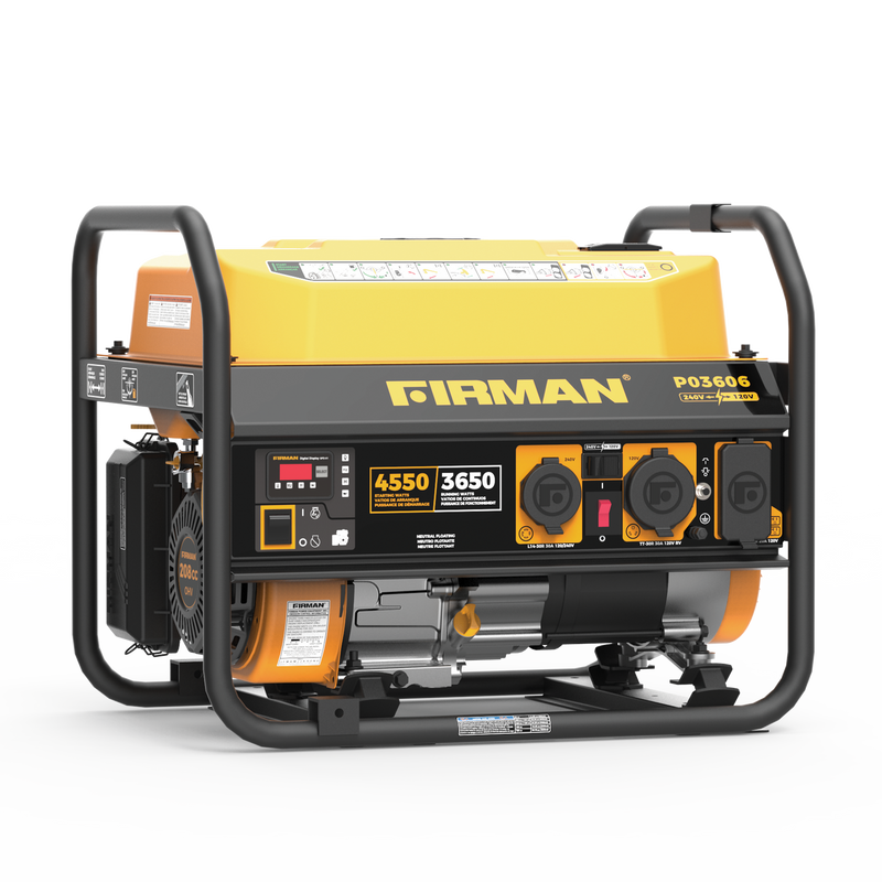 Firman P03606 Gas Portable Generator 4550W Recoil Start 120/240V