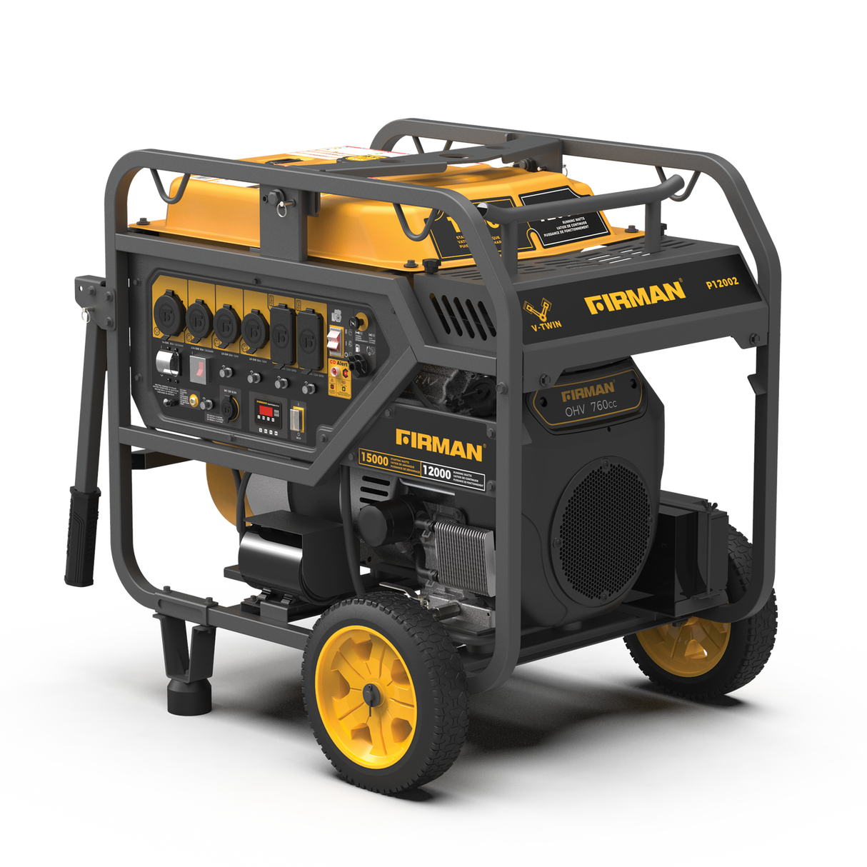 Firman P12002 Gas Portable Generator 15000W Electric Start 120/240V with CO Alert
