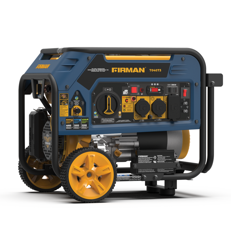 Firman T04073 Tri Fuel Portable Generator 4000W Electric Start 120/240V with CO ALERT