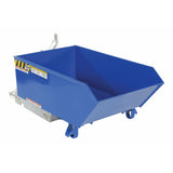 Vestil Steel Heavy Duty Low Profile Self Dumping Hopper 1/4 Cubic Yard 6000 Lb. Capacity Blue- H-25-HD
