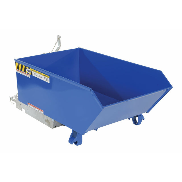 Vestil Steel Heavy Duty Low Profile Self Dumping Hopper 1/4 Cubic Yard 6000 Lb. Capacity Blue- H-25-HD