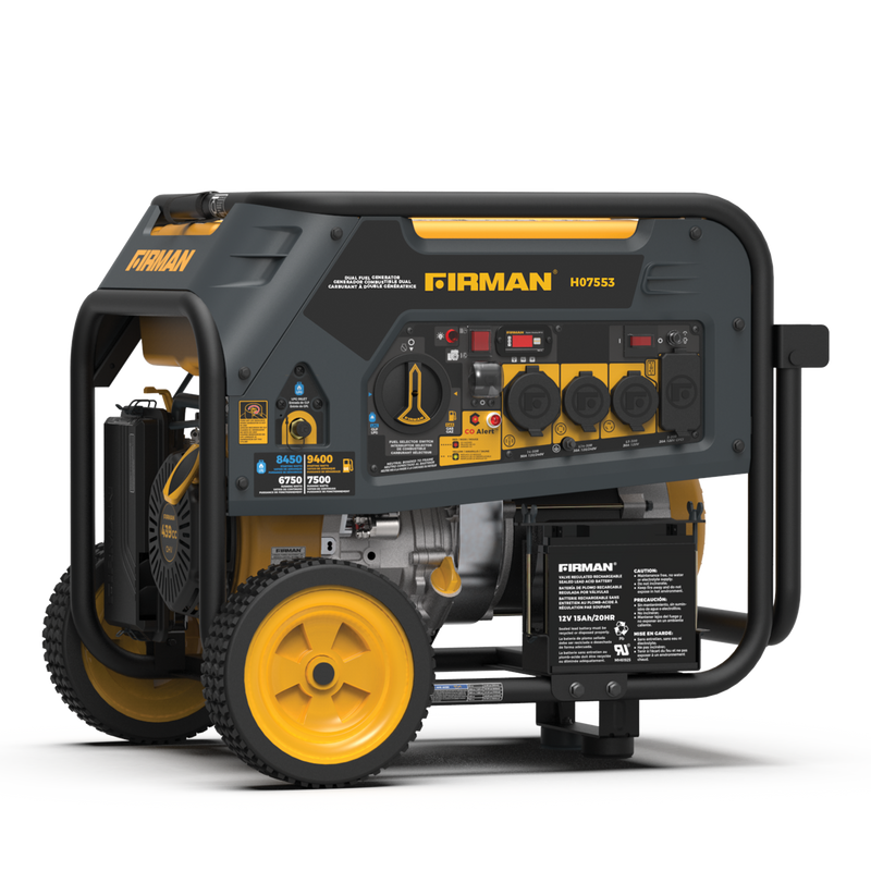 Firman H07553 Dual Fuel Portable Generator 9400W Electric Start 120/240V with CO Alert