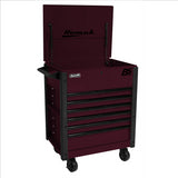 Homak 35 in. Pro Series 7-Drawer Service Cart, Black Cherry