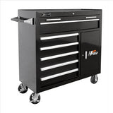 Homak 41 in. H2Pro Series 6 Drawer Rolling Cabinet, Black