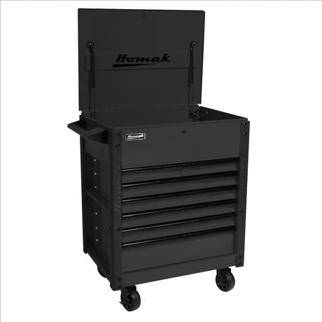 Homak 35 in. Pro Series 7-Drawer Service Cart, Black