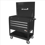 Homak 43in 3-Drawer Service Cart - Black