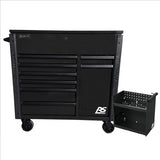 Homak 44" 8-Drawer Service Cart w/Power Tool Holder Drawer- Black