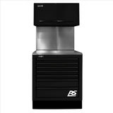 Homak CTS Set 36 in. with Solid Back Splash, Black