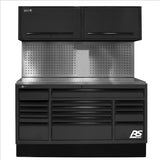 Homak 72 in. CTS Centralized Tool Storage with Tool Board Back Splash Set, Black