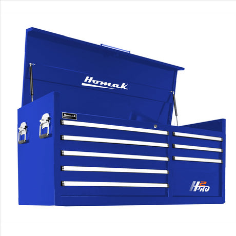 Homak 56 in. H2Pro Series 8 Drawer Top Chest, Blue