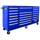 Homak 72 in. H2Pro Series 21 Drawer Rolling Cabinet, Blue