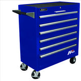 Homak H2PRO Series 36" 6-Drawer Roller Cabinet, Blue