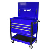 Homak 43in 3-Drawer Service Cart - Blue