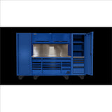 Homak 120? RS PRO CTS Roller Cabinet & Side Lockers Combo with Toolboard Backsplash - Blue