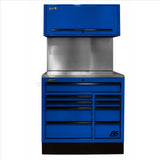 Homak 41 in. Centralized Tool Storage(CTS) Set includes Roller Cabinet,Canopy,Support Beams,Base Guard, Stainless Steel Top, Leg Levelers, and Solid Back Splash