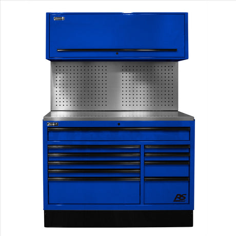 Homak 54 in. CTS Centralized Tool Storage with Tool Board Back Splash Set, Blue