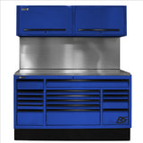 Homak 72 in. CTS Centralized Tool Storage with Solid Back Splash Set, Blue