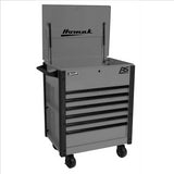 Homak 35 in. Pro Series 7-Drawer Service Cart, Grey