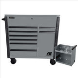 Homak 44" 8-Drawer Service Cart w/power Tool Holder Drawer-Gray