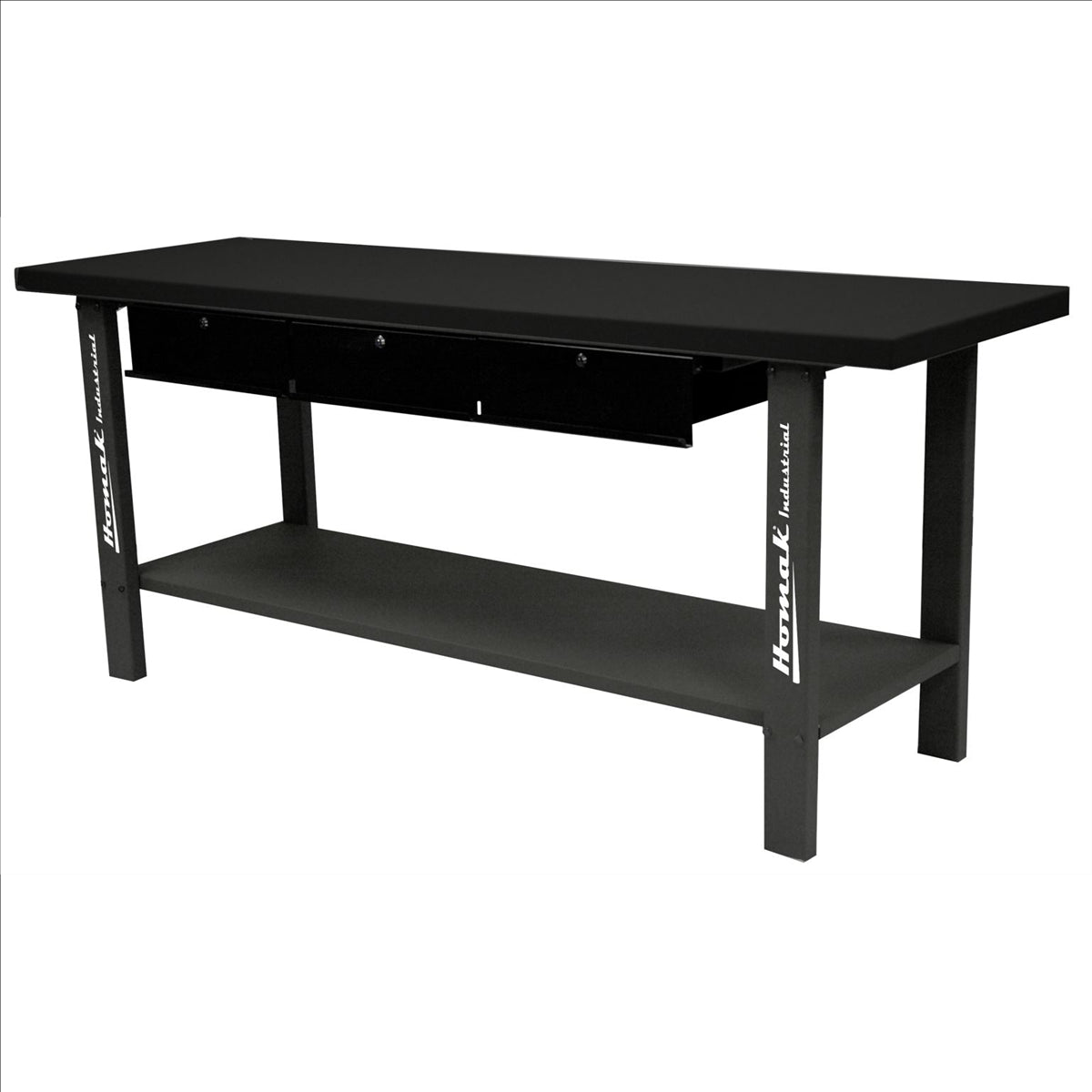 Homak 79" Industrial Steel Workbench 3-Drawers