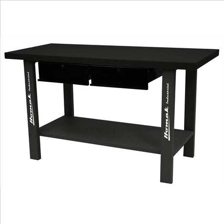 Homak 59 in. Industrial Steel Workbench with 2 Drawers