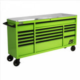 Homak 72&rdquo; RS Pro Roller Cabinet with Stainless Steel Top- Green
