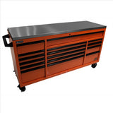 Homak 72" RS Roller Cabinet Orange Stainless Steel Top