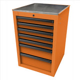 Homak RS PRO 22 in. 7-Drawer Side Cabinet, Orange