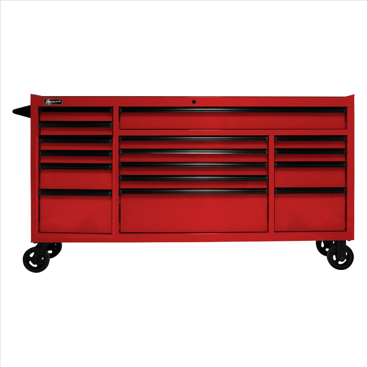 Homak 72 in. RS PRO 16-Drawer Roller Cabinet with 24 in. Depth, Red