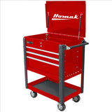 Homak 35 in. Pro Series 4 Drawer Flip Top Service Cart