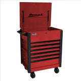Homak 35 in. Pro Series 7-Drawer Service Cart, Red