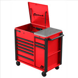 Homak 44" RSPRO 9-DRAWER POWER SERVICE CART-RED