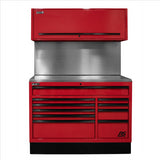 Homak 54 in. CTS Centralized Tool Storage with Solid Back Splash Set, Red
