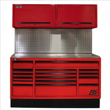 Homak 72 in. CTS Centralized Tool Storage with Tool Board Back Splash Set, Red