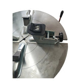 A close-up on a single clamp from the Katool Motorcycle Adaptor for Wheel Clamp Tire Changer MC1, emphasizing its rugged construction. The solid metal arm and the smooth black pad on the clamping jaw illustrate the robust design, engineered to provide a firm and non-damaging grip on the motorcycle rim.