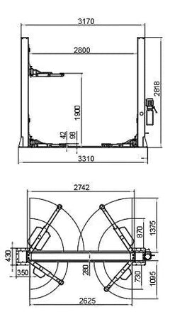 Katool 12,000lbs Two Post Lift Single Lock Release Auto Lift Car Lift H120D