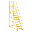 Vestil Steel Maintenance Ladder 58 Degree 11 Grip Strut 24 In. Step Width 350 Lb. Capacity Yellow- LAD-MM-11-G-YL
