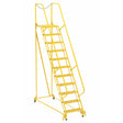Vestil Steel Maintenance Ladder 58 Degree 11 Perforated 24 In. Step Width 350 Lb. Capacity Yellow- LAD-MM-11-P-YL