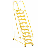Vestil Steel Maintenance Ladder 58 Degree 11 Perforated 24 In. Step Width 350 Lb. Capacity Yellow- LAD-MM-11-P-YL