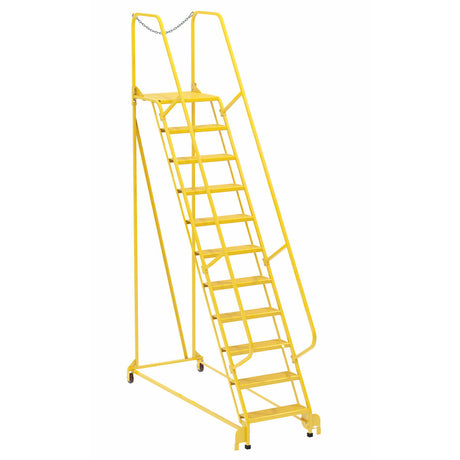 Vestil Steel Maintenance Ladder 58 Degree 11 Perforated 24 In. Step Width 350 Lb. Capacity Yellow- LAD-MM-11-P-YL