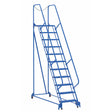 Vestil Steel Maintenance Ladder 58 Degree 11 Perforated 24 In. Step Width 350 Lb. Capacity Blue- LAD-MM-11-P
